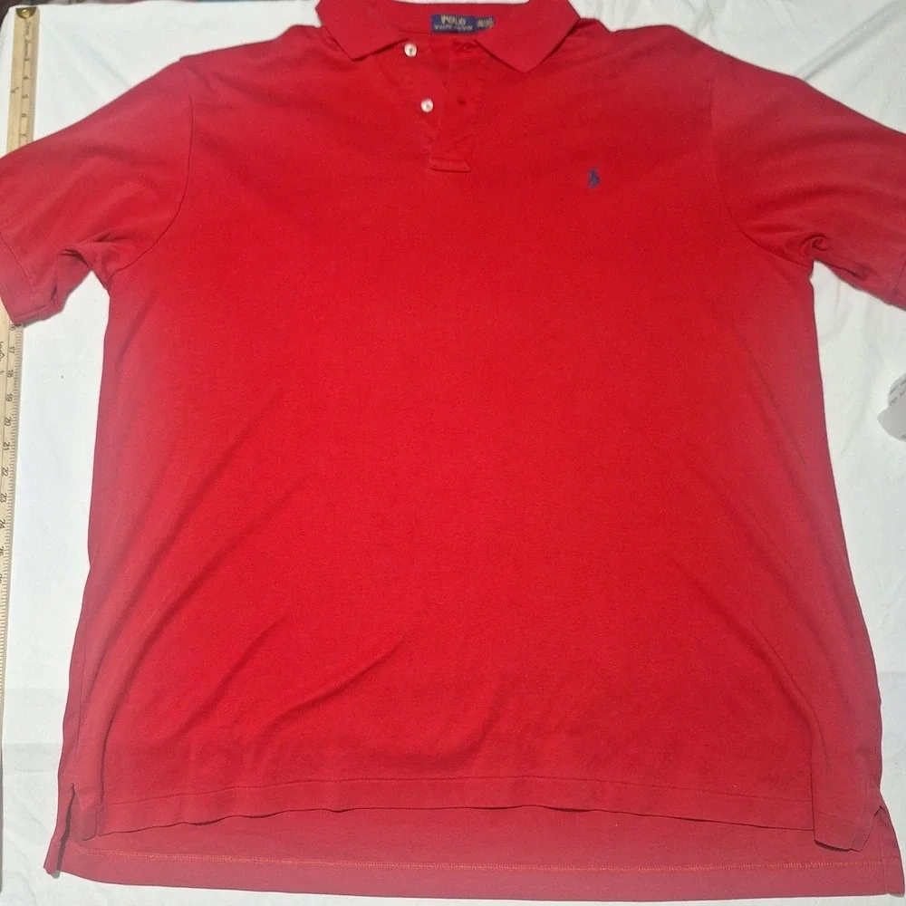 Polo Ralph Lauren Mens 2XLT Red Short Sleeve Interlock Polo Shirt Big & Tall